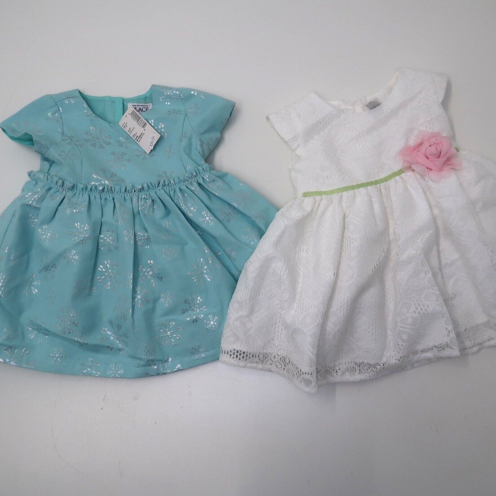 The‎ Childrens Place Teal Turquoise & George White Lace Dress Size 18M